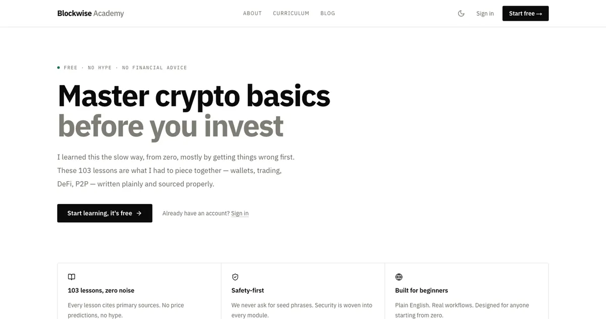 Blockwise Academy home page